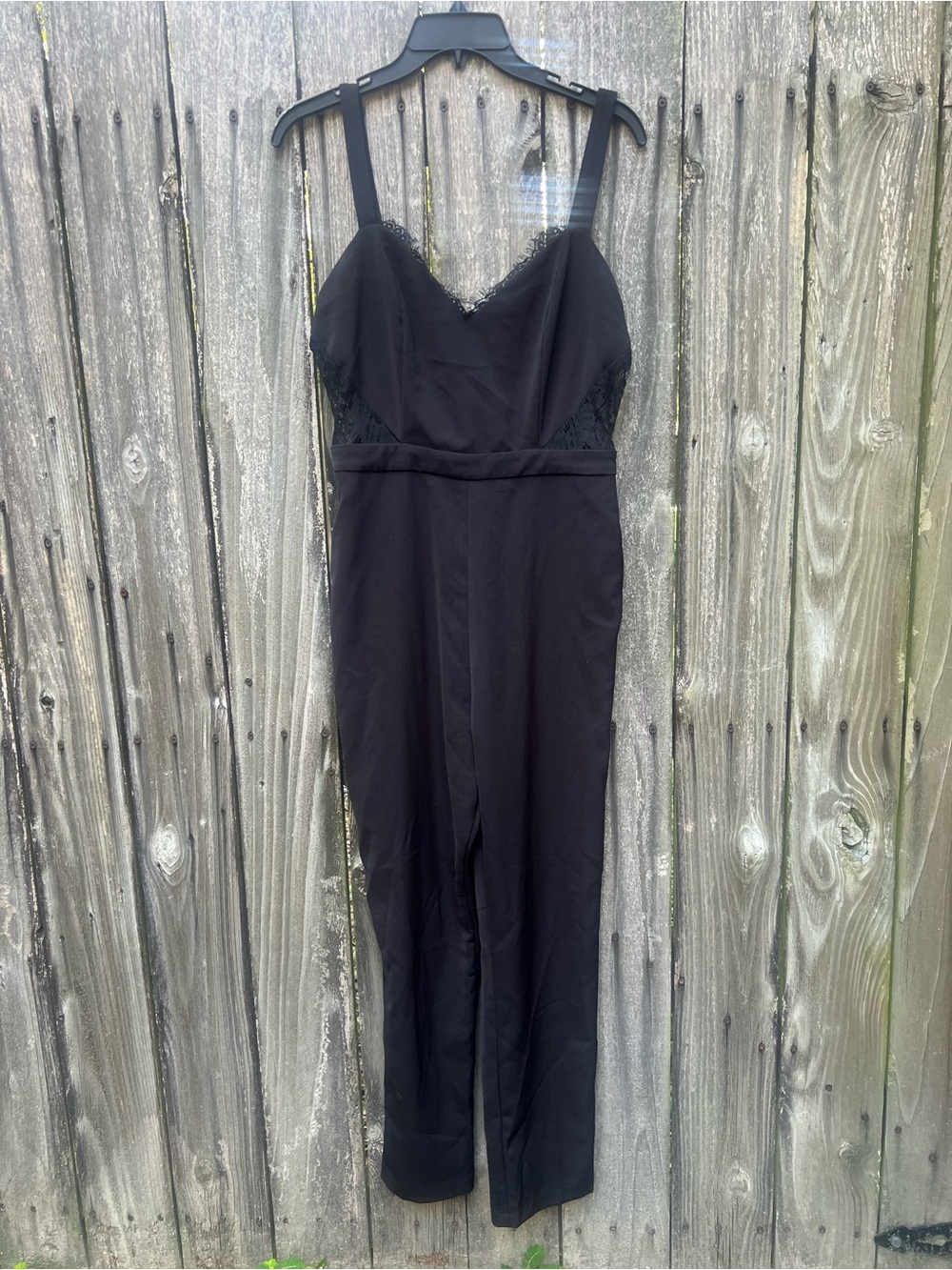 DO+BE Black Lace-Trim Jumpsuit